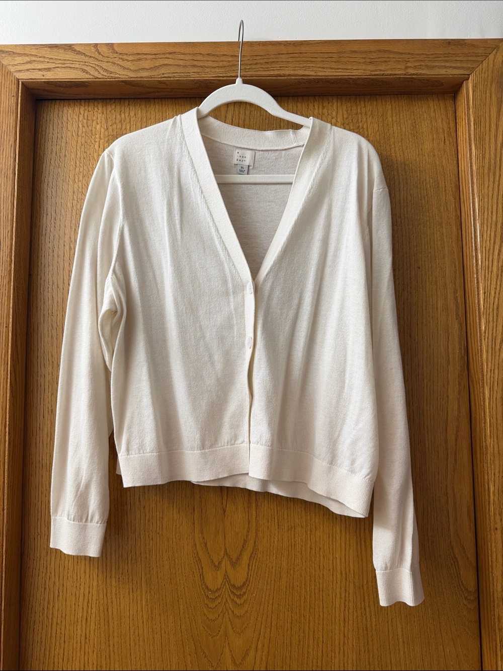 a new day Cream V-Neck Button-Front Cardigan